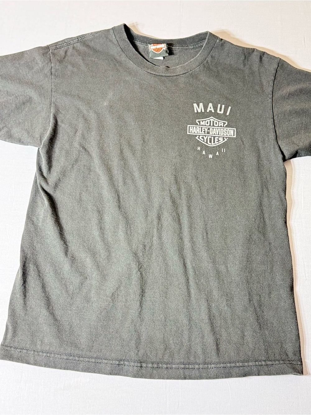 Harley-Davidson Maui Hawaii Ride With Aloha T-Shirt Size M Faded Black Biker